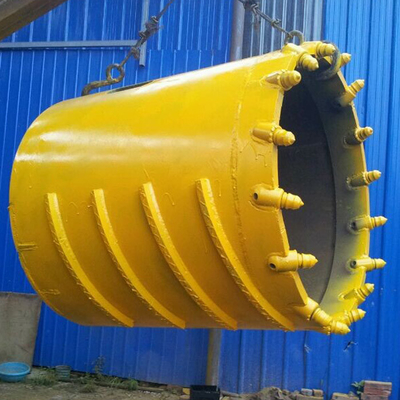 Hard Ground Q355d Rock Core Barrel Bucket พร้อม Bullet Teeth